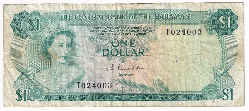 Bahamas 1974 1 Dollar Note, Pick #35a Donaldson, Circ