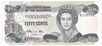 Bahamas 1984 1/2 Dollar Note, Pick #42a, UNC