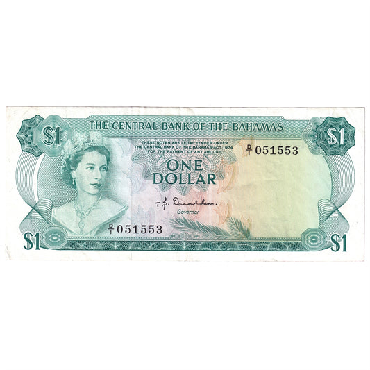 Bahamas 1974 1 Dollar Note, Pick #35a Donaldson, VF-EF