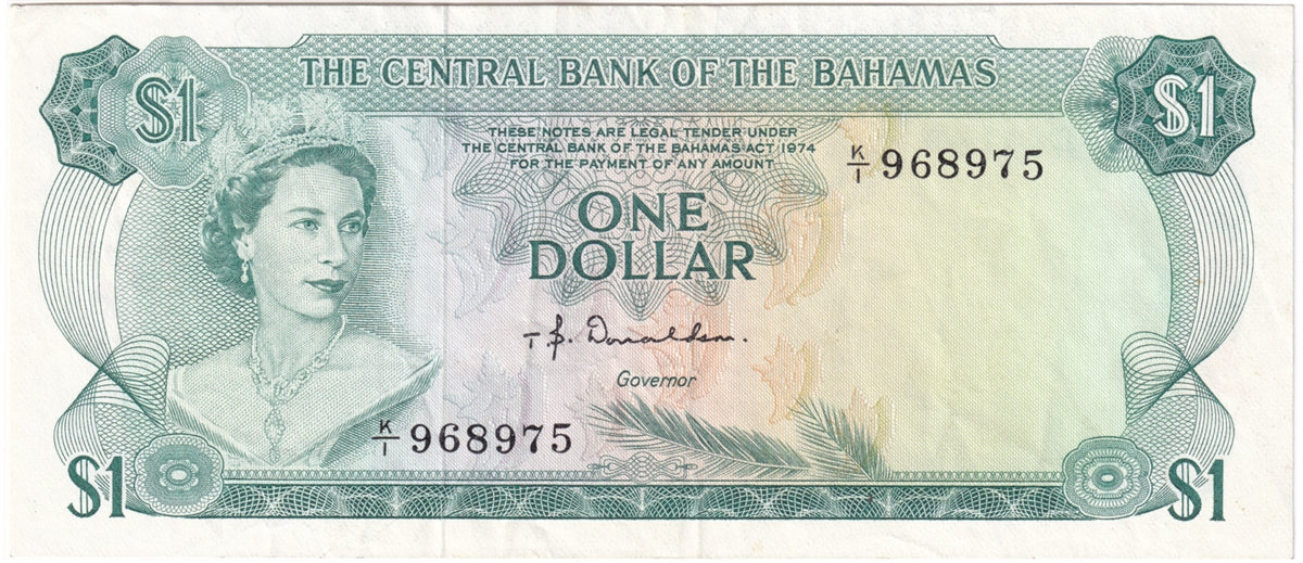 Bahamas 1974 1 Dollar Note, Pick #35a Donaldson, EF