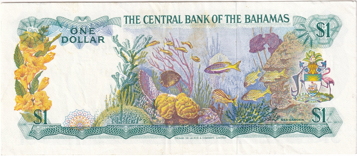 Bahamas 1974 1 Dollar Note, Pick #35a Donaldson, EF