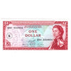 East Caribbean States 1965 1 Dollar Note, Pick #13k, K Overprint, UNC
