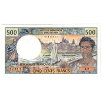 Tahiti 1977 500 Francs Note, Pick #25b2, AU