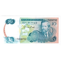 Seychelles 1976 10 Rupees Note, Pick #19a, UNC