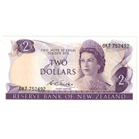 New Zealand 1968-75 2 Dollar Note, Pick #164b, UNC