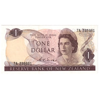 New Zealand 1968-75 1 Dollar Note, Pick #163b, UNC
