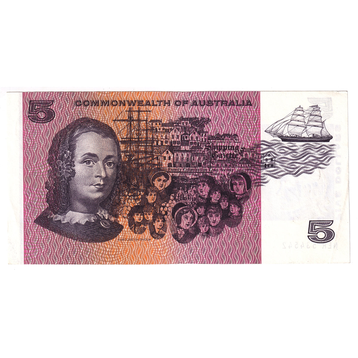 Australia 1969 5 Dollar Note, Pick #39b, AU