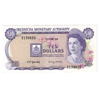 Bermuda 1982 10 Dollar Note, Pick #30b, AU