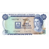 Bermuda 1982 1 Dollar Note, Pick #28b, EF