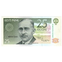 Estonia 1991 25 Krooni Note, Pick #73a, UNC