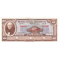 Mexico 1945 100 Pesos Note, Pick #50s Specimen, UNC