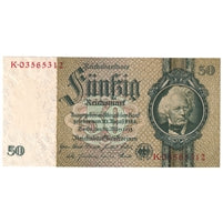 Germany 1933 50 Reichsmark Note, Pick #182b, AU