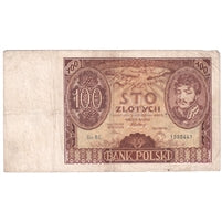 Poland 1934 100 Zlotych Note, Pick #75a, F