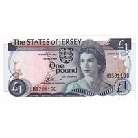 Jersey 1976-88 1 Pound Note, Pick #11a, UNC