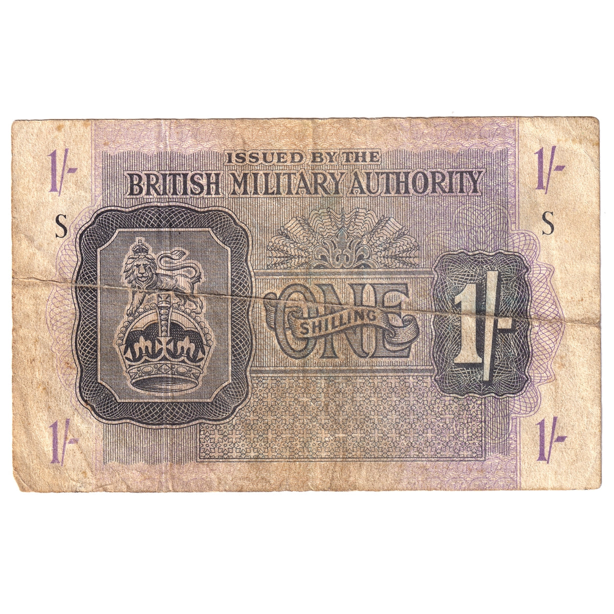 Great Britain 1943 1 Shilling Note, Pick #M2, F
