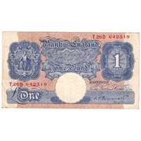Great Britain 1940 1 Pound Note, BE47d, VF