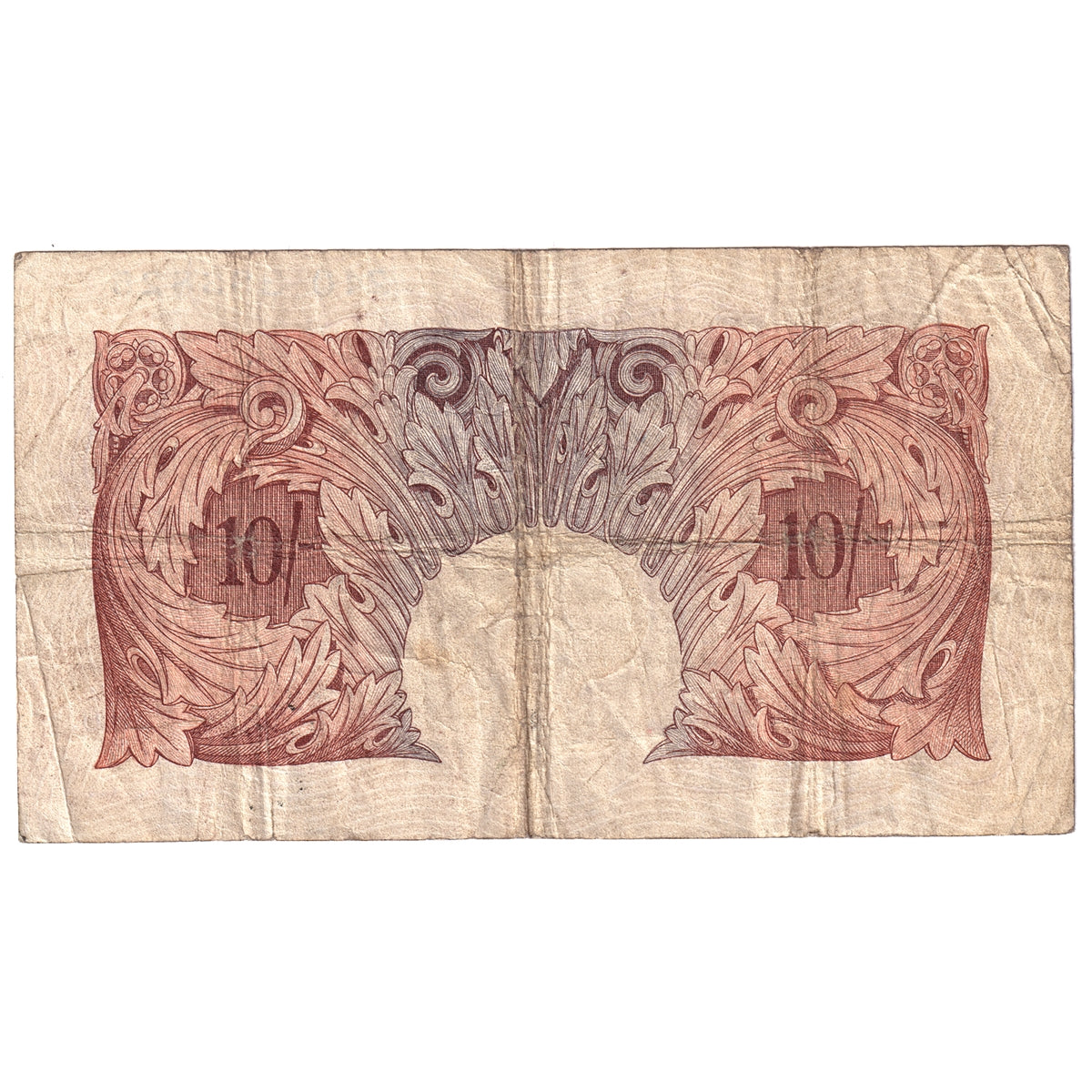 Great Britain 1934 10 Shilling Note, BE23d, --O, Fine (holes)