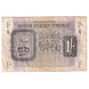 Great Britain 1943 1 Shilling Note, Pick #M2, F-VF (tear)