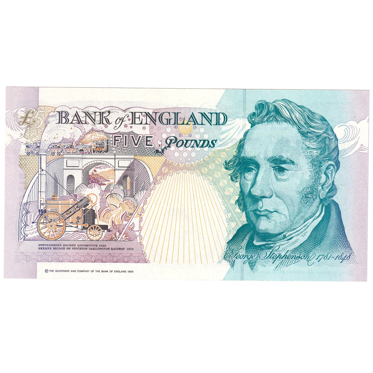 Great Britain 1990 5 Pound Note, BE118c, UNC