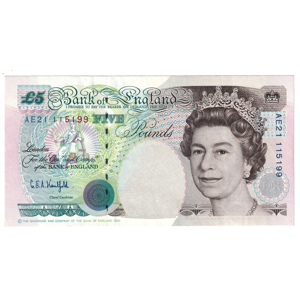 Great Britain 1993 5 Pound Note, BE121c, AU