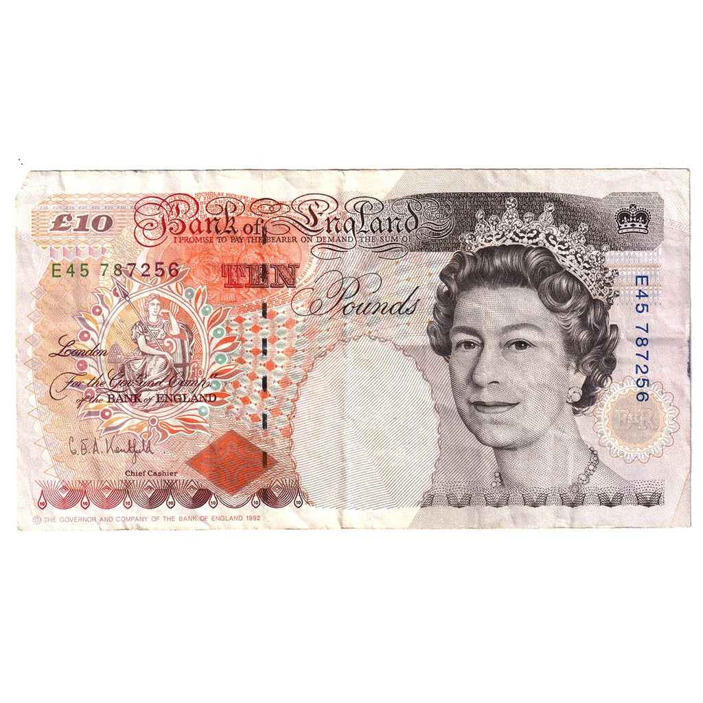 Great Britain 1992 10 Pound Note, BE166b, VF