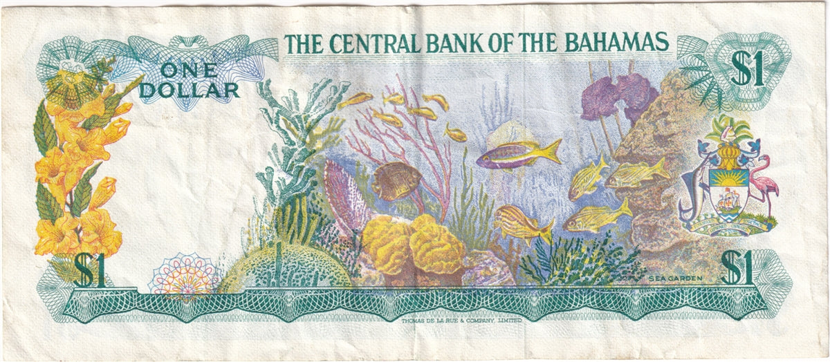 Bahamas 1974 1 Dollar Note, Pick #35b Allen, VF