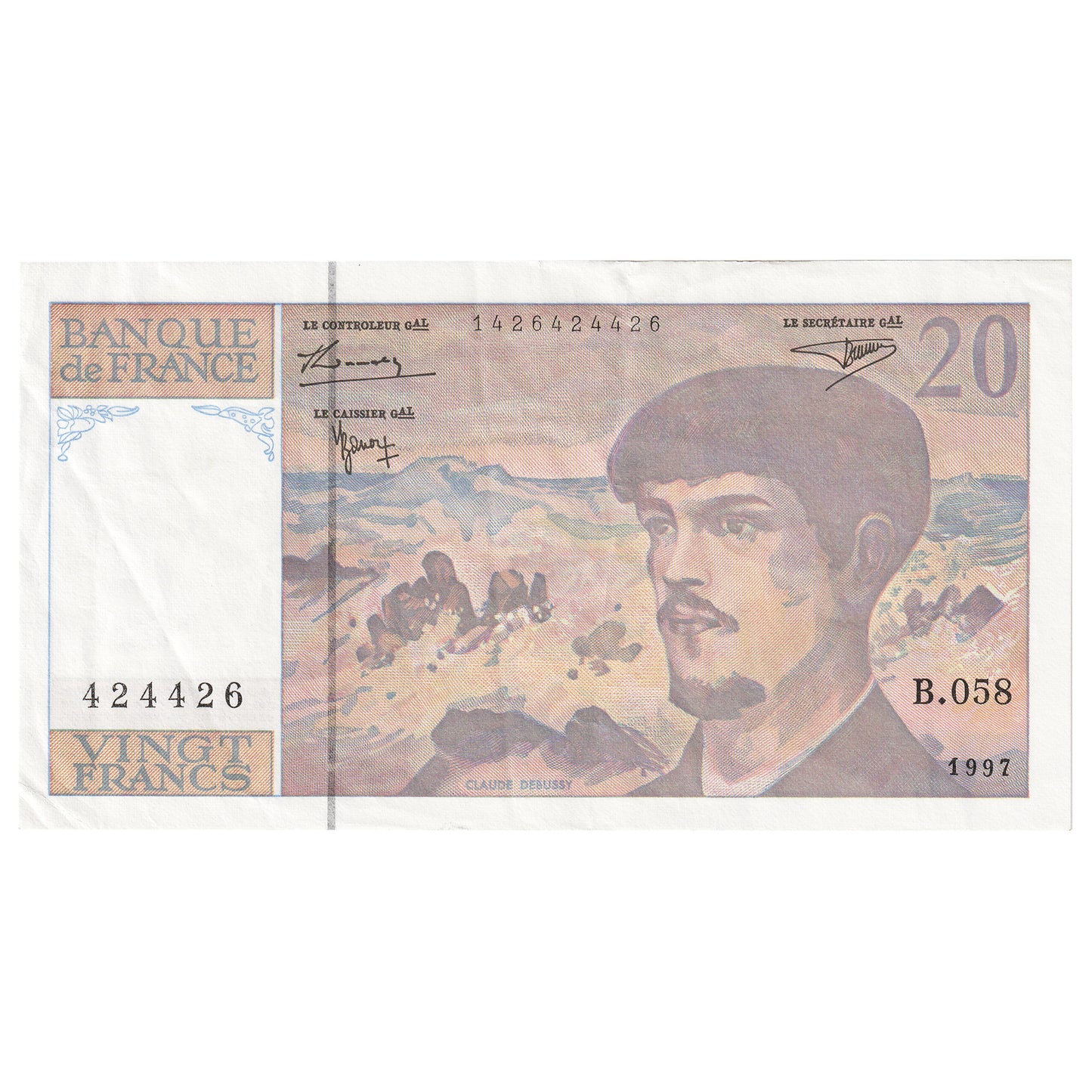 France 1997 20 Francs Note, Pick #151i, EF