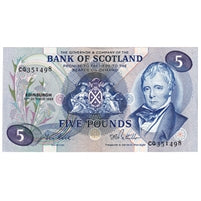 Scotland 1983 Bank of Scotland 5 Pound Note, SC121e, AU