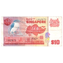 Singapore 1979 10 Dollar Note, Pick #11a, VF