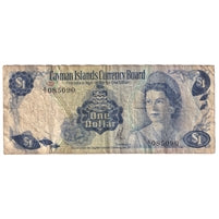 Cayman Islands 1972 1 Dollar Note, Pick #1a, Circ
