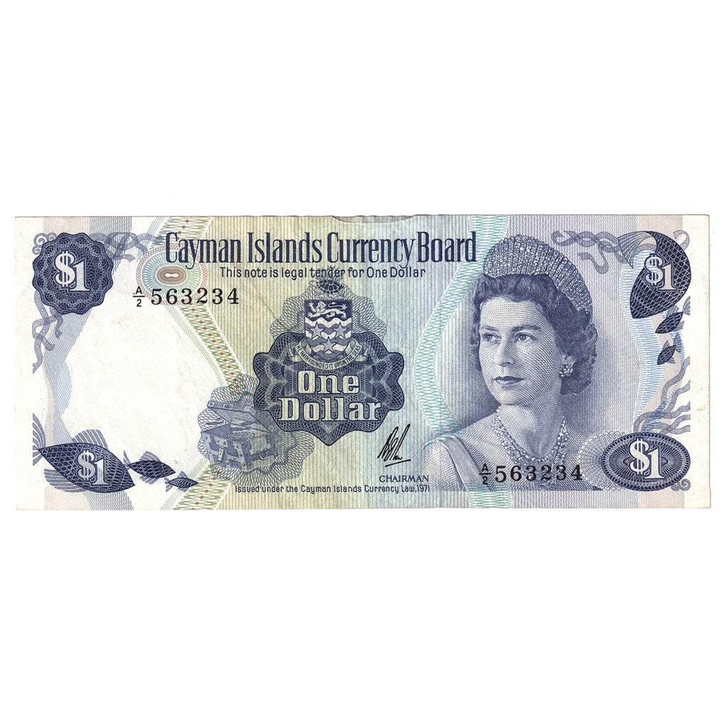 Cayman Islands 1972 1 Dollar Note, Pick #1b, EF