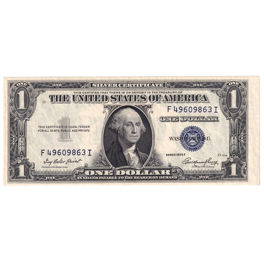 USA 1935E $1 Note, FR #1614, Priest-Humphrey, Silver Certificate, UNC