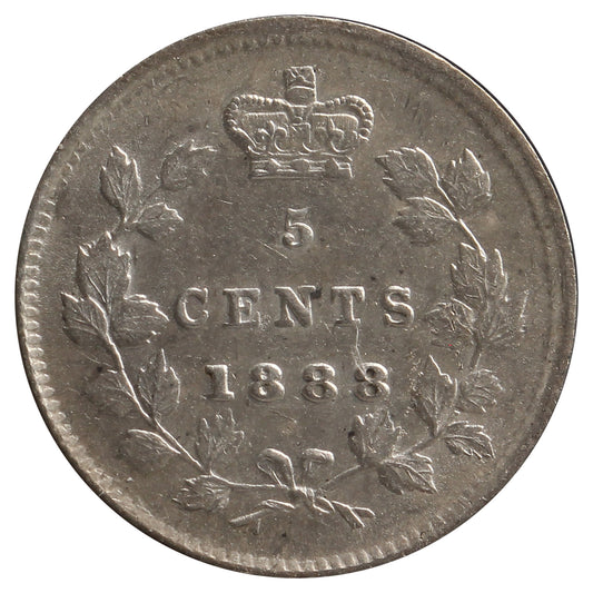 1888 Canada 5-cents EF-AU (EF-45) Scratched