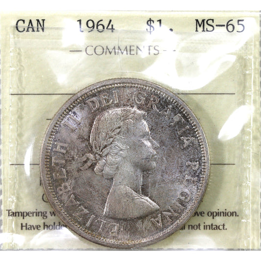 1964 Canada Dollar ICCS Certified MS65 (XDJ 370)