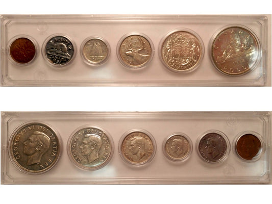 1952 Canada 6-coin Year Set in Snap Lock Case