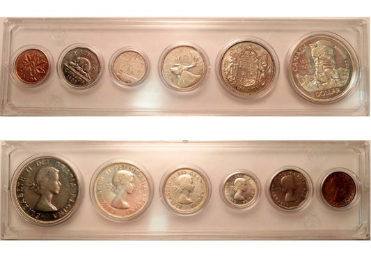 1958 Canada 6-coin Year Set in Snap Lock Case
