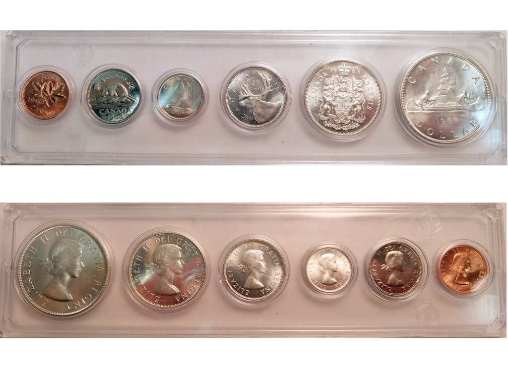 1963 Canada 6-coin Year Set in Snap Lock Case