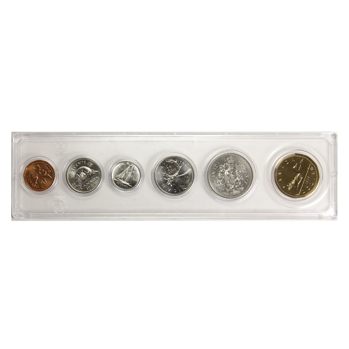 1989 Canada 6-coin Year Set in Snap Lock Case