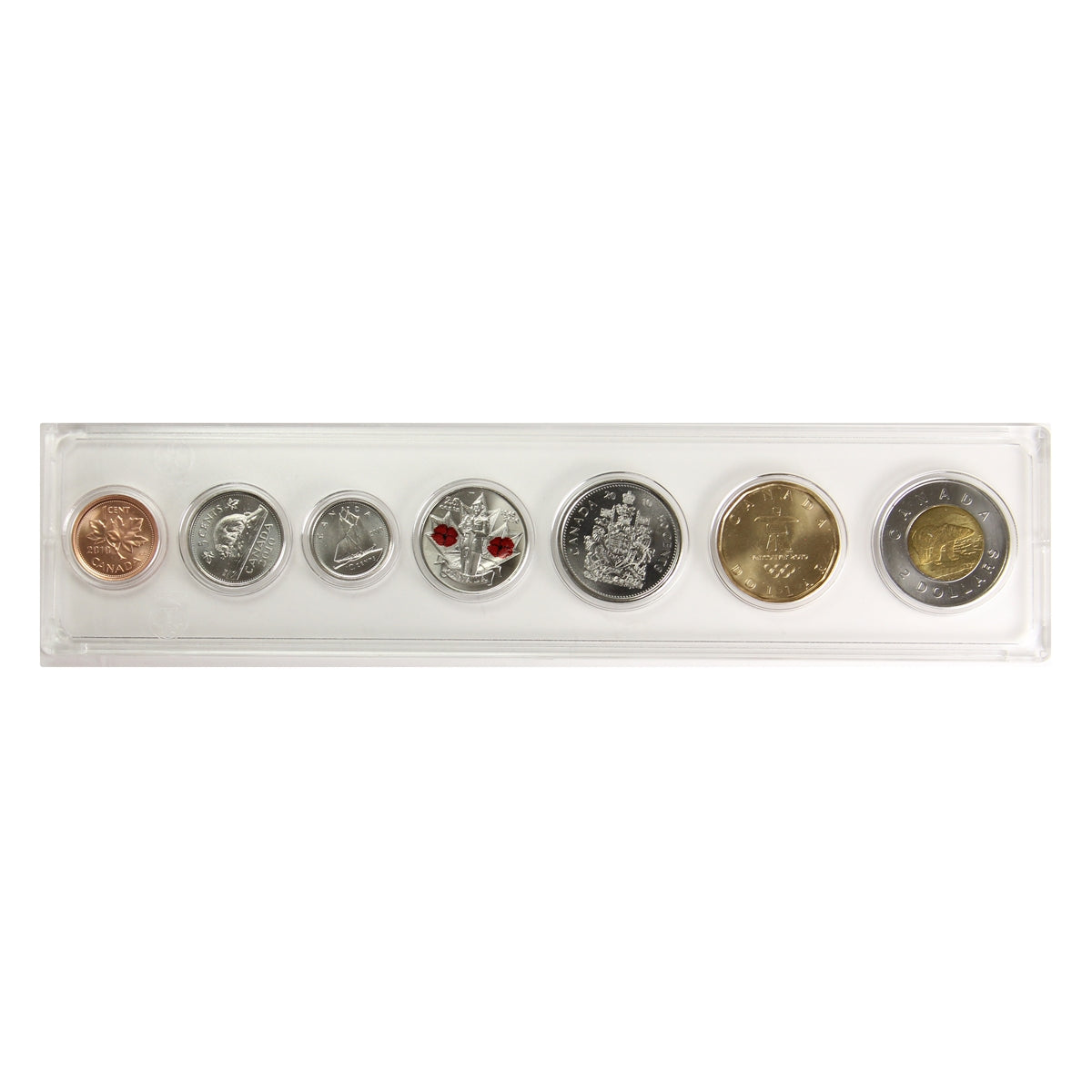 2010 Canada 7-coin Year Set in Snap Lock Case