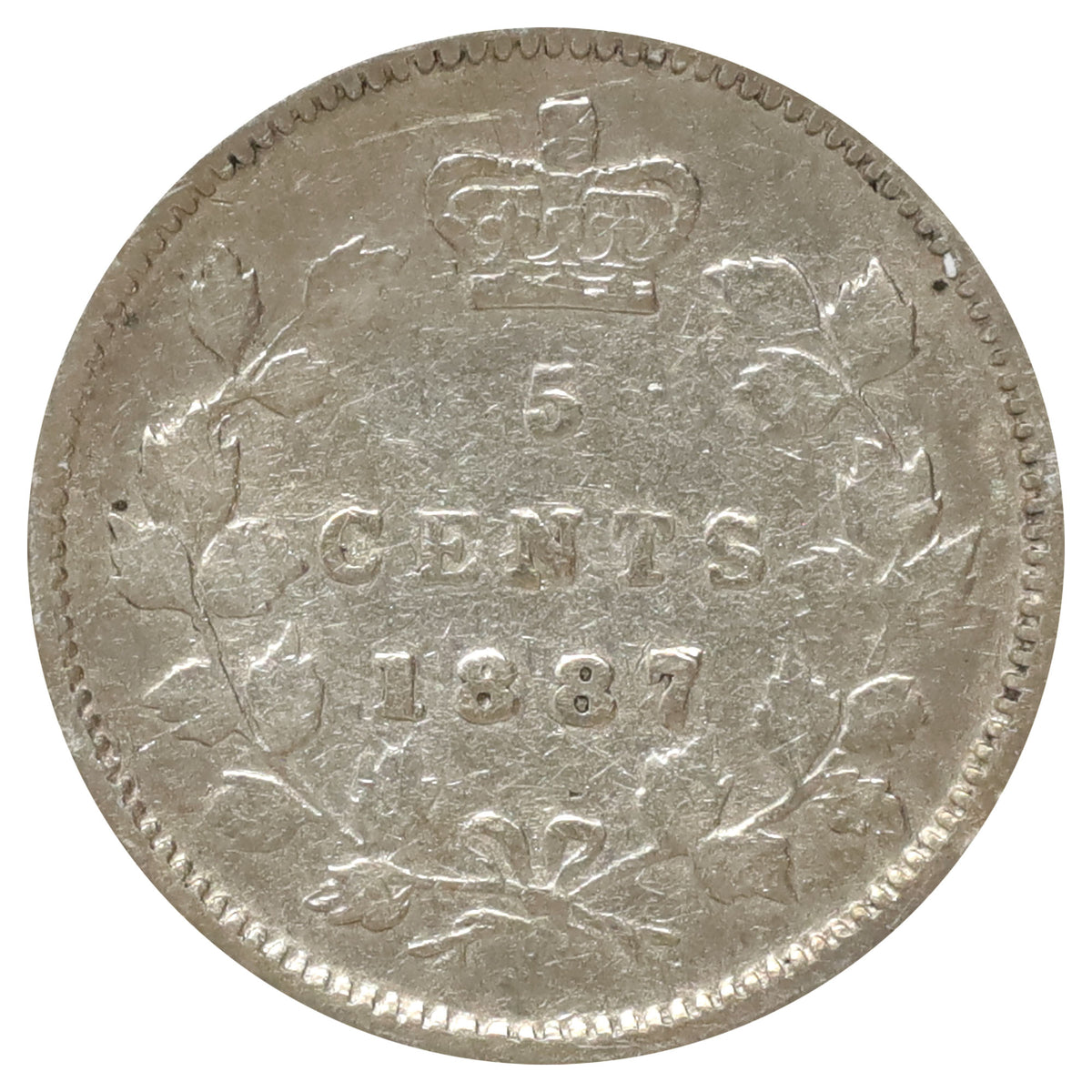 1887 Canada 5-cents Very Good (VG8) Scratched