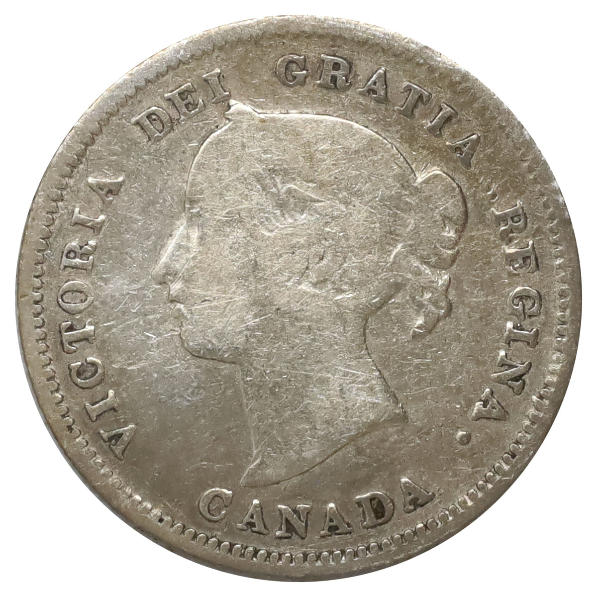 1887 Canada 5-cents Very Good (VG8) Scratched