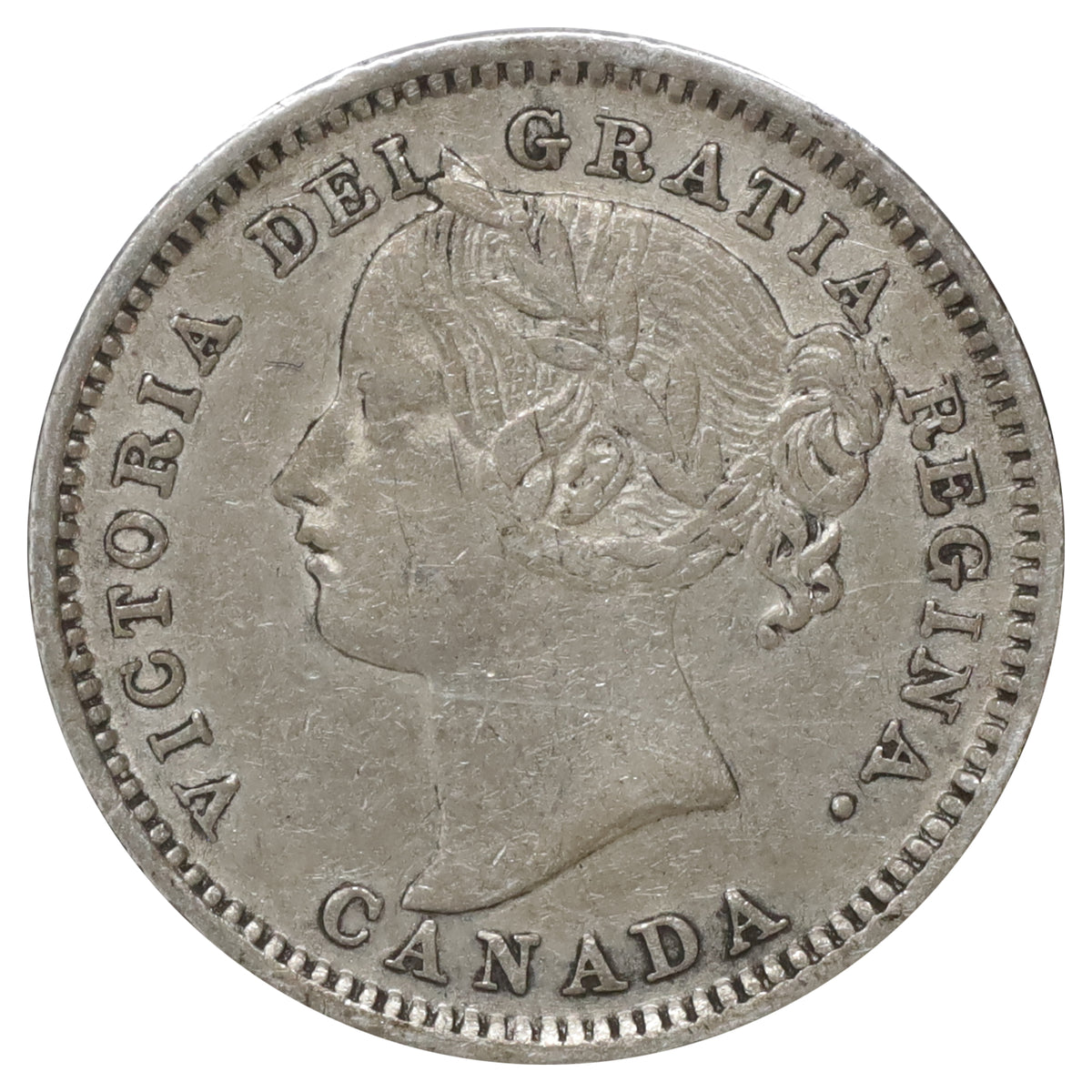 1901 Canada 10-cents Very Fine (VF20) Scratched, cleaned, or spots