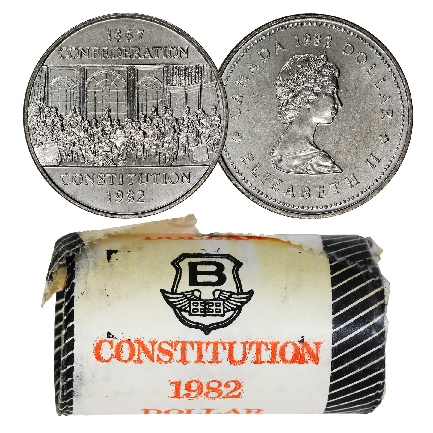 1982 Canada Constitution Dollar Original Roll of 20Pcs (Outer paper may be ruffled)