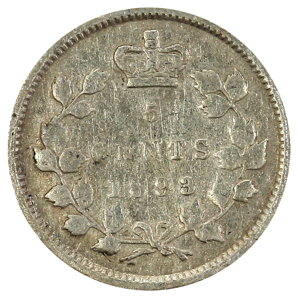1893 Canada 5-cents Good (G4) Scratched, bent, or impaired