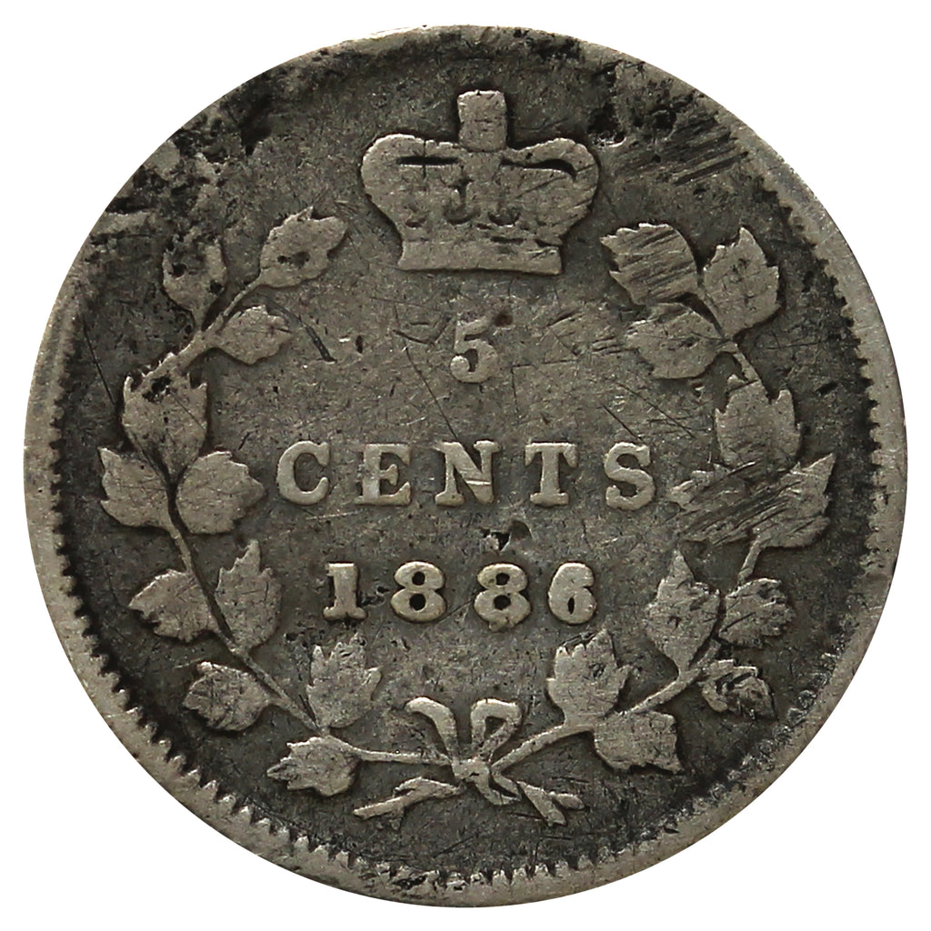 1886 Small 6 Canada 5-cents VG-F (VG10) Scratched or impaired