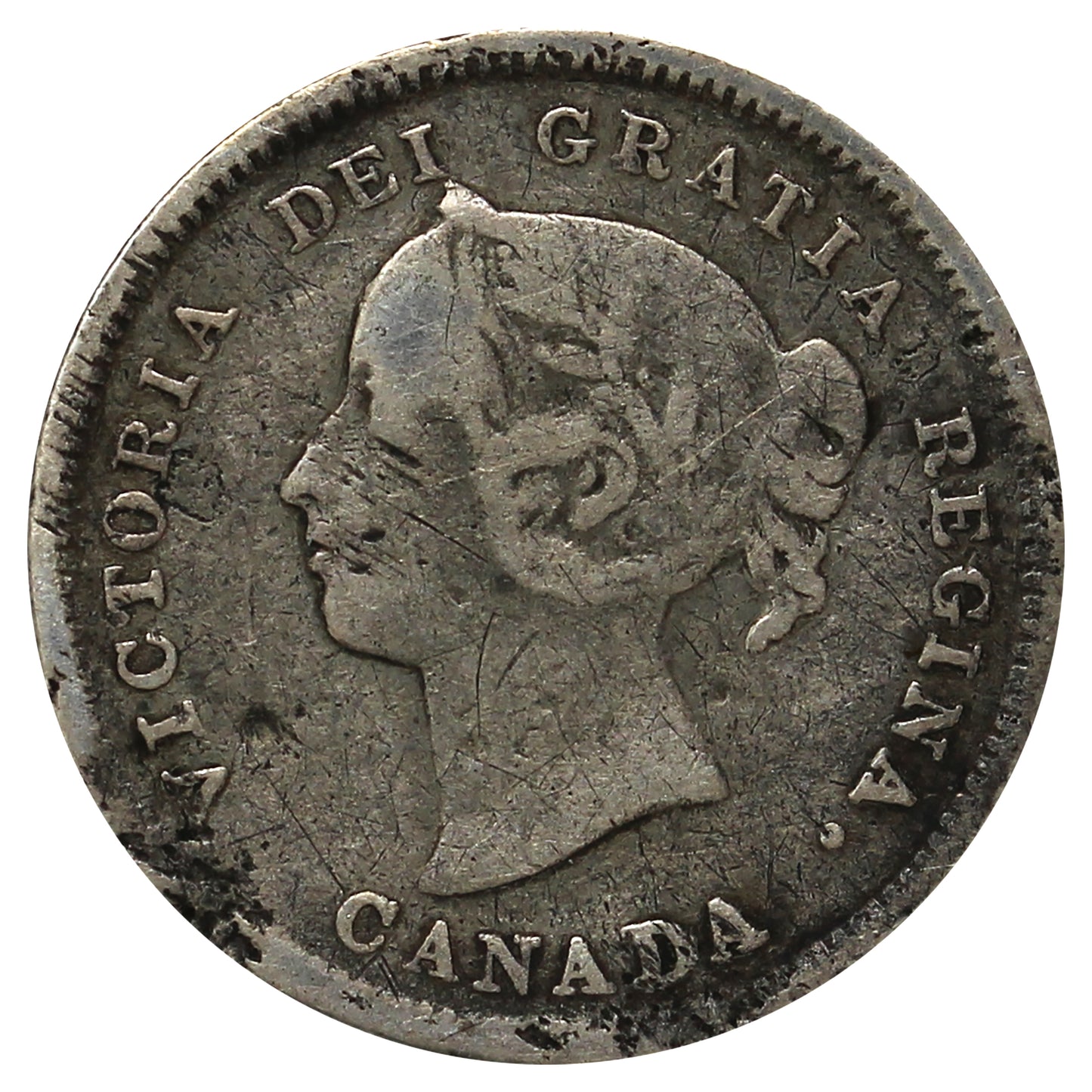 1886 Small 6 Canada 5-cents VG-F (VG10) Scratched or impaired