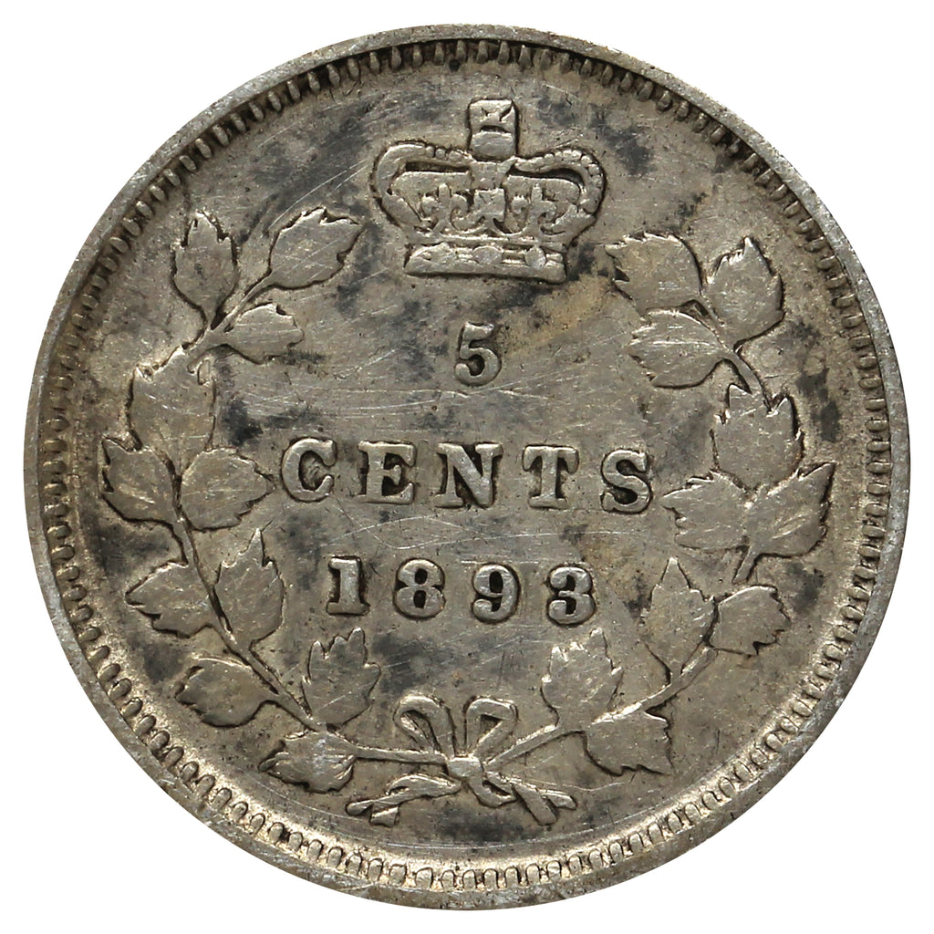 1893 Canada 5-cents VF-EF (VF30) Scratched or Impaired