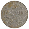 1931 Canada 5-cents Very Fine (VF20) Scratched, nicks, or impaired