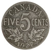 1927 Canada 5-cents Very Fine (VF20) Scratched, nicks, or impaired