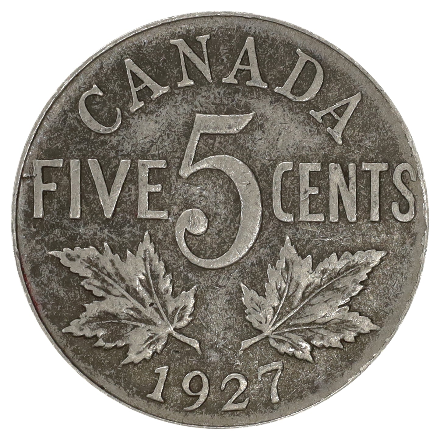 1927 Canada 5-cents Very Fine (VF20) Scratched, nicks, or impaired